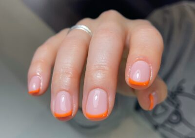 Orange French manicure